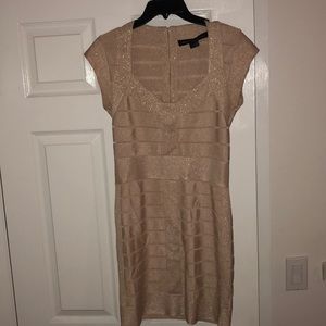 French Connection Champagne Bandage Dress